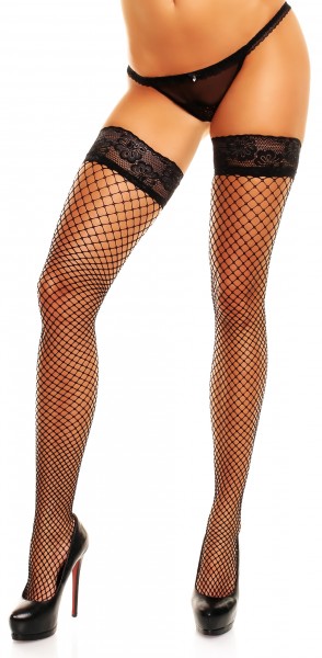 Glamory - Elegant plus size fishnet hold ups Mesh