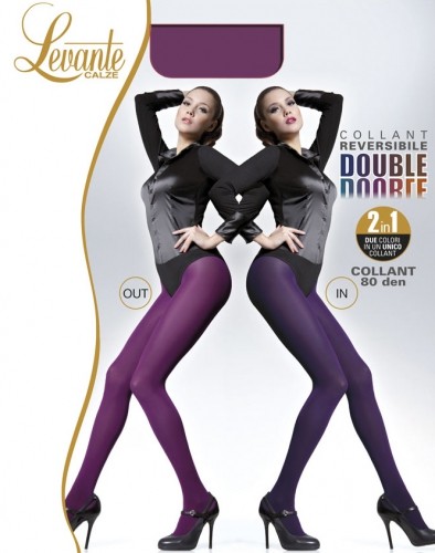 Levante - 80 denier opaque two-tone reversible tights Double